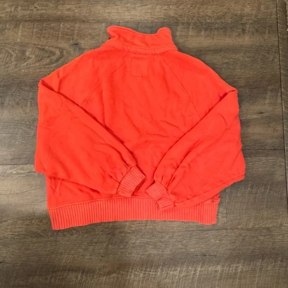 Aerie Coral Quarter Snap Sweatshirt medium women’s - Picture 5 of 5